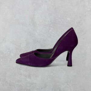 Franco Sarto Plum Purple Suede Leather Pointed Toe Heels